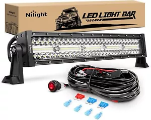 Nilight Led Light Bar 22Inch 480W Triple Row Flood Spot Combo Waterproof - Picture 1 of 48