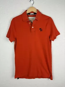Polo da uomo Abercrombie & Fitch taglia media arancione Preppy classica - Foto 1 di 9