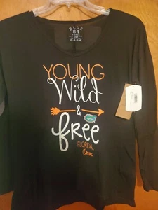 FLORIDA GATORS- NCAA Women's Black Tunic Tee Graphic "Young Wild&Free" Sz S -NWT - Picture 1 of 3