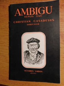 1952 programme Théâtre de l ambigu "MADAME SANS GENE" by Victorian Sardinian - Picture 1 of 3