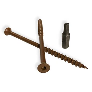 Tornillos de cubierta #10 x 3 1/2" | Unidad cuadrada | Cabeza de corneta | Marrón Ruspert | 1500 piezas - Imagen 1 de 5