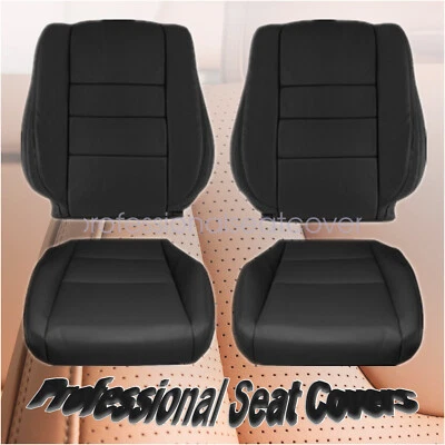 For 2008-2012 Honda Accord 4-Door Driver & Passenger Leather Seat Cover Black - Image 1 of 4