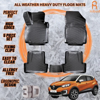 Alfombrillas moldeadas en 3D para Renault Captur 2013-2019 para todas las estaciones de alta resistencia Foto 1 de 4