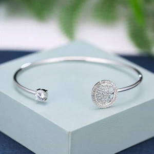 Tree Of Life Bracelet Bangle Cuff Silver Plated For Women Ladies Birthday Gifts - Picture 1 of 3