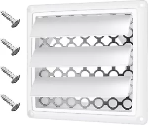 4" Louvered Vent Cover for Exterior Wall Vent Hood Outlet Airflow Vent - Picture 1 of 3