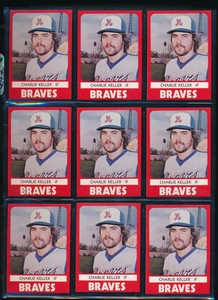 lot (9) 1980 TCMA Richmond BRAVES #12 CHARLIE KELLER Jerry Keller tough card