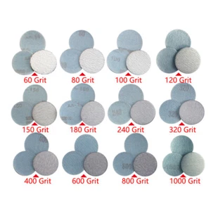 Discos de lijado en seco de 50 mm de 2 pulgadas almohadillas de papel de lija abrasivo de gancho y bucle arena 60-1000 - Imagen 1 de 2