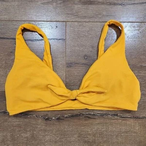 Midori Womens Golden Mango Hana Tie Front Bikini Top Large Summer Vacationcore - Picture 1 of 5
