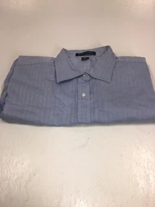 Camisa de hombre Devon & Jones azul a rayas con botones delanteros manga larga talla 2XL - Imagen 1 de 12