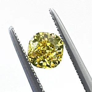 Natural Loose Diamond 0.63 Ct Cushion Cut Fancy Vivid Yellow VS1 GIA Certified - Picture 1 of 9