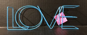Neon Wire Words “LOVE” 9” X 2.5” Blue Tabletop Decor Sign New - Picture 1 of 2
