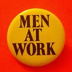 MEN AT WORK band Pin Vintage 80s Australian Band 1980s Pinback button Badge