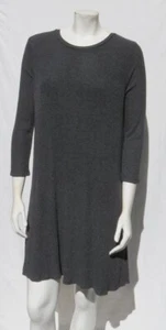 VELVET Graham & Spencer Anthropologie US M Gray Rib Knit ¾ Sleeves CHRISSY Dress - Picture 1 of 6