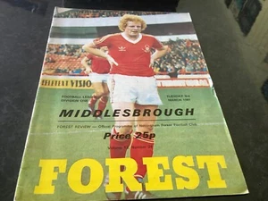 NOTTINGHAM FOREST V MIDDLESBROUGH BORO football programme 3.3.81 1980-81 Div 1 - Picture 1 of 2