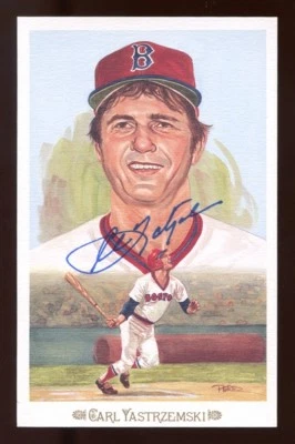 Carl Yastrzemski (HOF) signed 1989 Perez Steele Postcard - SGC Pre-Certification - Image 1 of 3