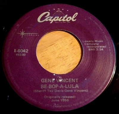 Gene Vincent 45 Be-Bop-A-Lula / Lotta Lovin'  reissue - Image 1 of 2