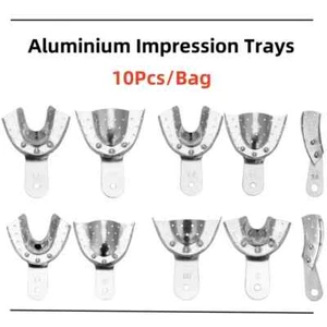 10Pcs/Set Dental Aluminium Impression Trays with Holes For Dentists Autoclavable - Picture 1 of 13