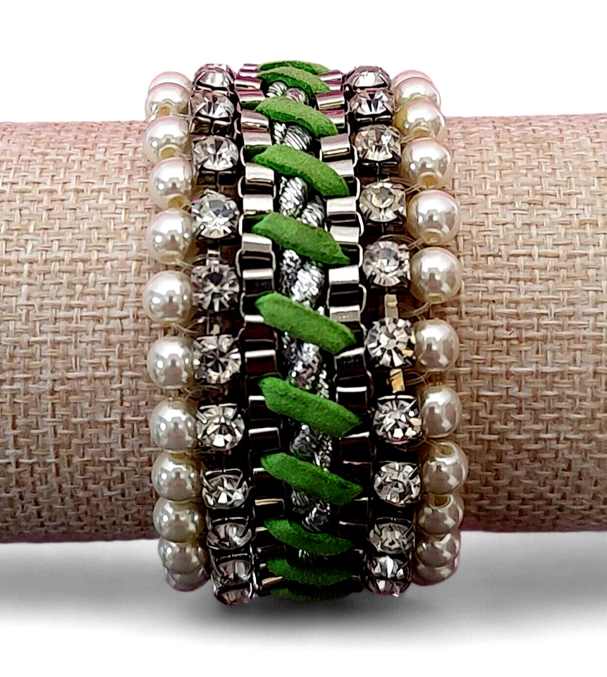 Pulsera Bling ajustable de acero inoxidable joyería distintiva 8"-10" Foto 1 de 2