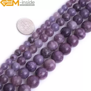 6mm 8mm Natural Gemstone Lepidolite Round Loose Beads For Jewely Making 15" - Picture 1 of 24