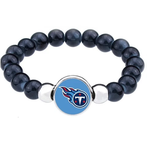 Tennessee Titans Women's Men's Black Beaded Link Bracelet w Gift Pkg D1 Cover