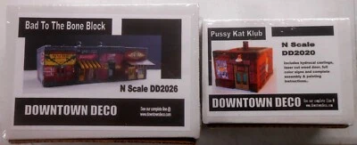 Downtown Deco N Scale Building 2 Kit Lot Dirty Pool + Bad To The Bone Block XXX - Image 1 of 3