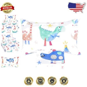 3-Piece Dinosaur Cotton Bed Sheet Set for Kids - Fitted, Flat & Pillowcase - Picture 1 of 6