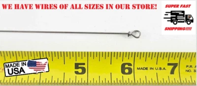 55pcs -6"/.024 - Looped Wire Shafts - Stainless Steel - Make your own spinners - Image 1 of 4