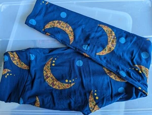 LuLaRoe OS Blue Gold Crescent Moon Leggings - Picture 1 of 1