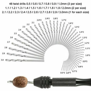 49x Mini Handbohrer Spiralbohrer Set Für Holz Modellbau Schmuck Bastel DIY de - Bild 1 von 8