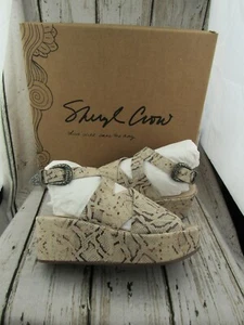 New ~ Sheryl Crow SC Wedge Natural Snake Leather Platform Wedge Sandals Size 7 M - Picture 1 of 9