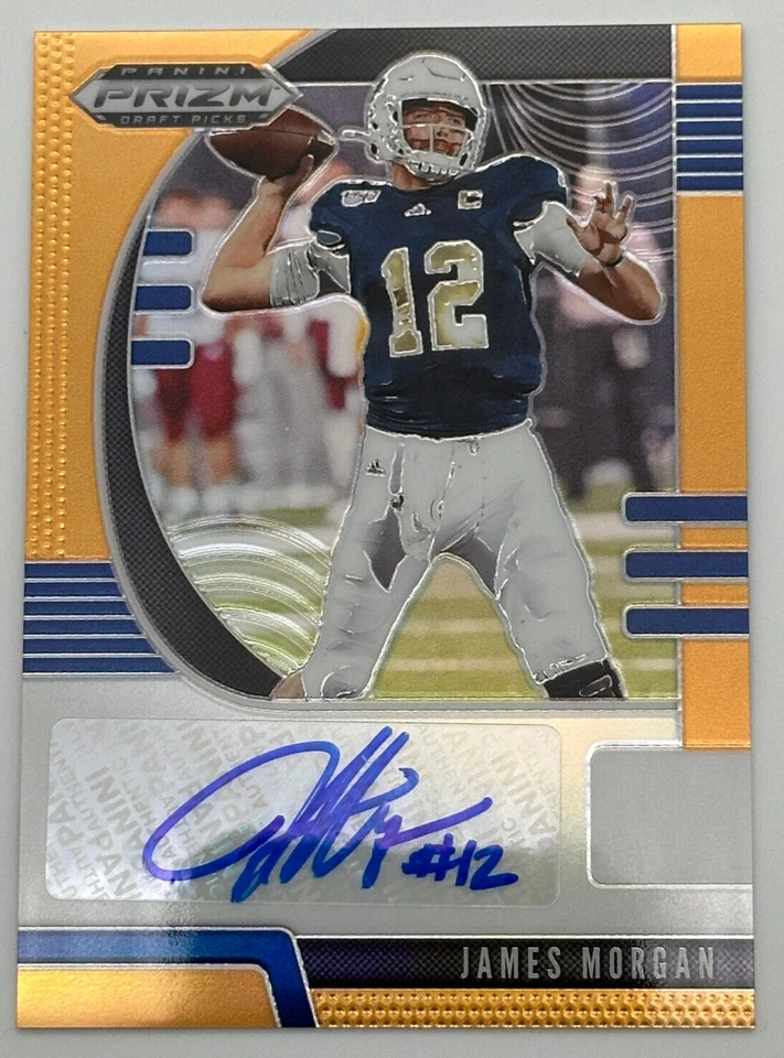 2020 Panini Prizm Draft Picks Orange /149 James Morgan #229 Rookie Auto RC - Image 1 of 2