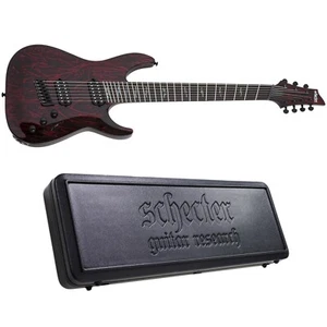 Schecter C-7 Multiscale Silver Mountain Blood Moon 7-String Guitar + Hard Case - Picture 1 of 9