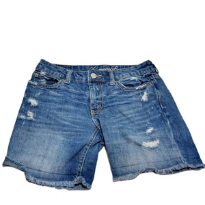American Eagle Jeansshorts Größe 0 blau distressed abgeschnittene Shorts - Bild 1 von 4
