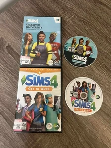LOTE DE EXPANSIÓN DE JUEGOS DE COMPUTADORA PC THE SIMS 4 DISCOVERY UNIVERSITY & GET TO WORK - Imagen 1 de 2