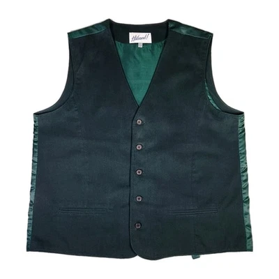 Vintage 90s Haband Vest Waistcoat Mens XL Green Lined Casual Retro Fall Fashion - Image 1 of 4