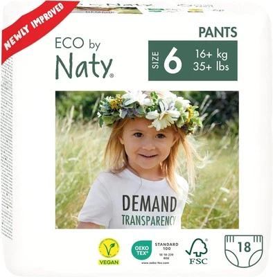 BESUCHE DEN ECO BY NATY-STORE Eco by Naty Baby Windeln Pants - umweltfreundliche Premium-Bio Höschenwindeln