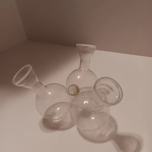 2 Vintage Pflanze 3 Becher Vase aufgesetzte Vermehrungsstation Glas, Blumenhalter - Bild 1 von 6