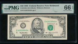 AC 1993 $50 Richmond FRN PMG 66 EPQ Fr 2125-E - Picture 1 of 2