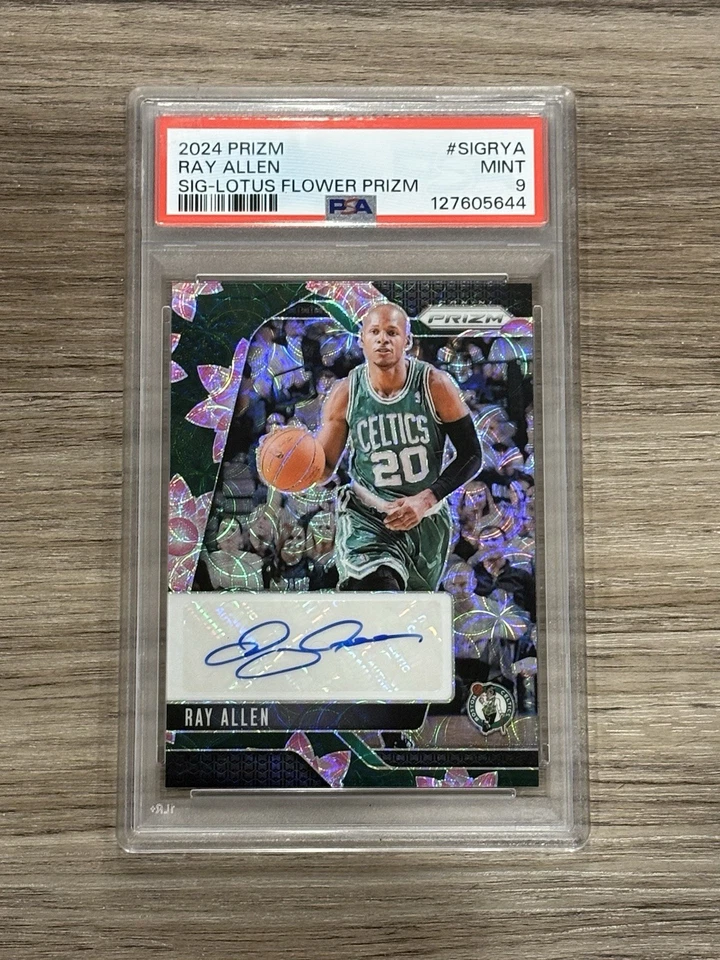 Flor de loto firmas Panini Prizm RAY ALLEN 2024-25/18 PSA 9 Foto 1 de 2