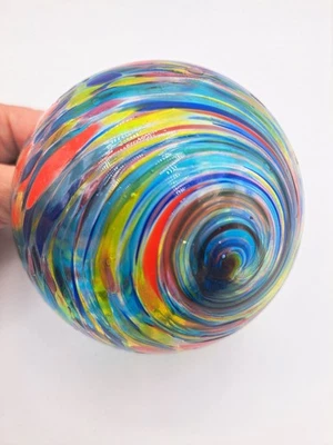 Bola de vidrio soplado a mano para colorear arco iris 4" Foto 1 de 4