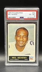 Mel Renfro 1965 Philadelphia #53 RC PSA 6 HOF Cowboys Rookie NFL Football Card! - Picture 1 of 2