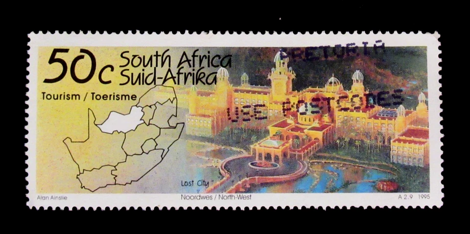 South Africa Stamp Scott 898 Tourism Lost City Sun City 50c 1995 Used NG - Image 1 of 2