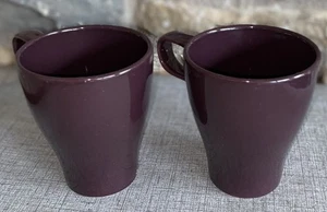 IKEA Fargrik Plum Eggplant 8 Oz Coffee Mugs Stacking Set of 2 - Picture 1 of 5
