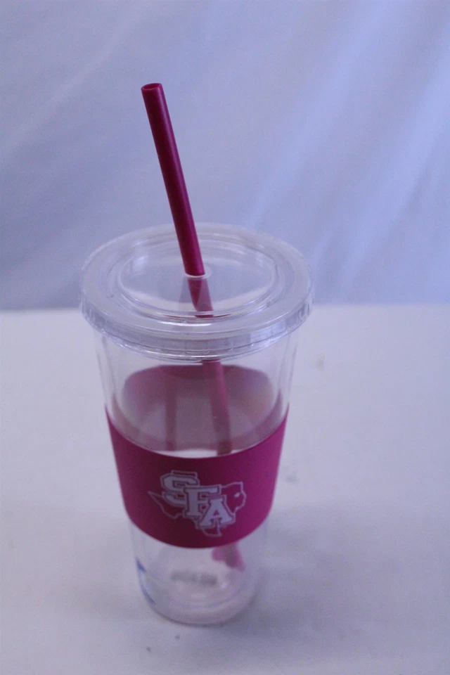 Vaso de paja rosa NCAA Stephen F. Austin Lumberjacks, 22 onzas Foto 1 de 4