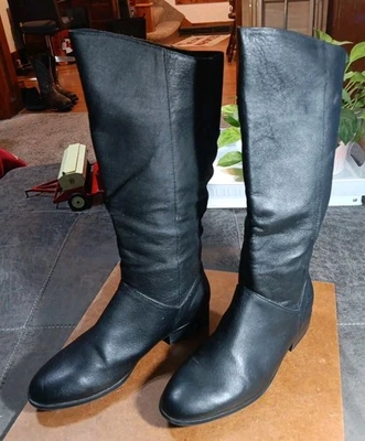 Fanfares Botas de Montar "ESTHER" Damas (8.5M) Cuero Genuino - NEGRAS - Moda Foto 1 de 4