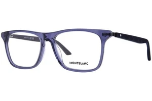 Mont Blanc MB0359O 003 Eyeglasses Men's Blue Full Rim Rectangle Shape 55mm - Picture 1 of 5