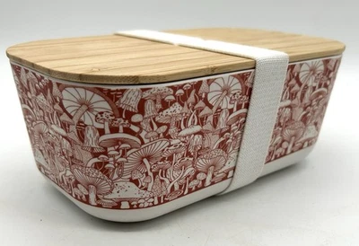 Earthbound Trading Co коробка для бенто красные грибы бамбуковая крышка - Изображение 1 из 4