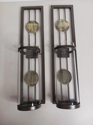 Elegante Apliques de Pared Candelabro Clásico Metal Acrílico Decoraciones Juego de 2 Foto 1 de 4