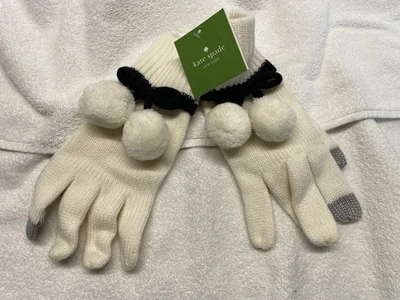 Guantes Kate Spade Mujer Tecnología Pantalla Táctil Arco Pom Acrílico Lana Talla O/S Foto 1 de 3