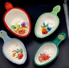 Set of 4 Colorful Flower Floral Ceramic Measuring Nesting Scoops Cups